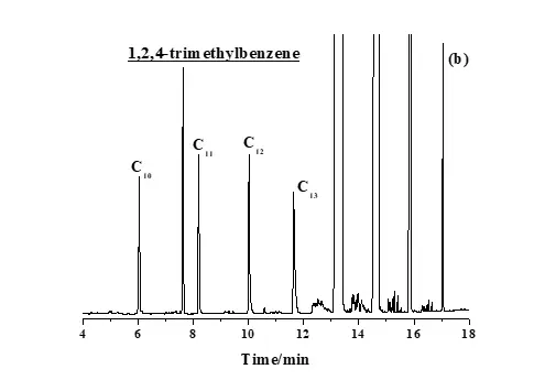 그림: 다양한 방법으로 측정한 플라스틱 트랙 샘플의 SCCP 크로마토그램