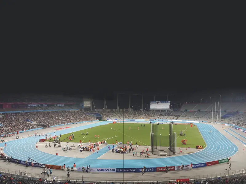 2014 КОРЕЯ, ИНЧХОН, АЗИЯ, ГЛАВНЫЙ СТАДИОН ЛААФ, СЕРТИФИЦИРОВАННЫЙ ОБЪЕКТ КЛАССА 1 –